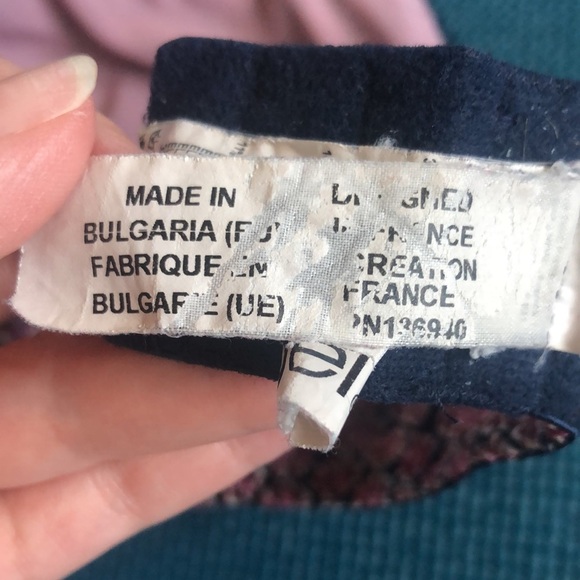 Lise Charmel Antigel Pink Purple Floral Navy Blue Lace Trim Bra 38D - Picture 12 of 12